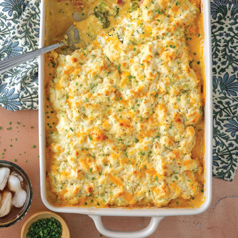 Casserole with broccoli and cheese