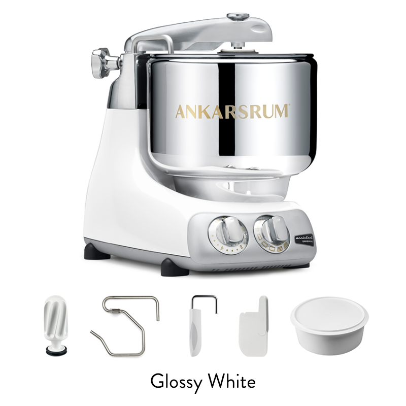 AnkasrumMixer-GlossyWhite - Bake from Scratch ankarsrum mixer glossy white