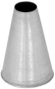Shiny metal cone-shaped funnel with a black interior opening at the top.