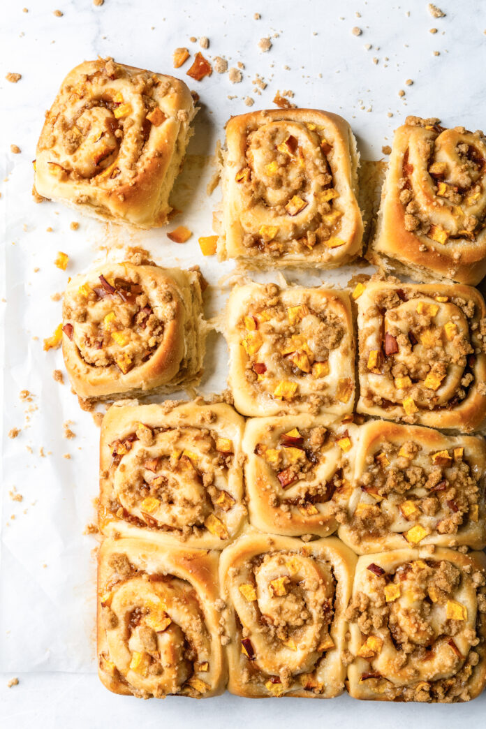 Peach Cobbler Sweet Rolls