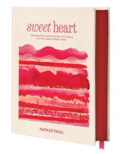 Cover of the book 'Sweet Heart' by Natalie Paull, featuring pink abstract artwork on a cream cover and a red ribbon bookmark.